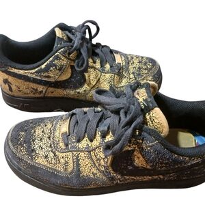 Nike Kids Black and Gold Crackle Sneakers